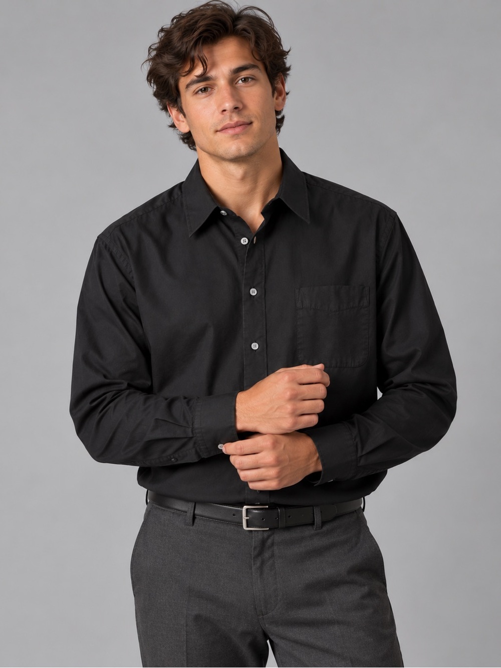 Men’s XL Black Long Sleeve Dress Shirt 17-17.5 34/35 Classic